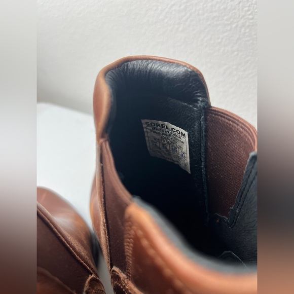 Sorel After Hours Chelsea Boots Size 7.5 Leather Wedge Brown - Picture 7 of 7